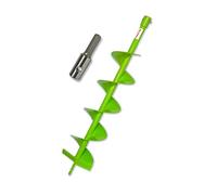 WERHE Foret de terre 150 mm avec foret hélicoïdal et adaptateur Hex - Acier robuste pour forage de piquets et travaux de jardin - Pointe de forage précise compatible avec perceuses