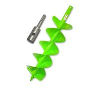 WERHE Foret de terre 200 mm avec double hélice et adaptateur SDS Plus - Foret de piquet robuste pour la plantation d’arbres et la pose de clôtures - Précis dans les sols durs