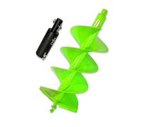 WERHE Foret de terre 300 mm à double hélice - Foret en acier robuste pour forage de piquets et de puits - Compatible avec adaptateur de 25 mm à 20 mm Hitachi - Pour professionnels et bricoleurs