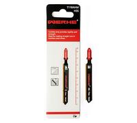 WERHE Lame de Scie Sauteuse T118AHM, Dents Carbure, Emmanchement en T | HSS corps de base, pas de denture 1,1 mm, longueur totale 85 mm, compatible avec Bosch, Makita, Einhell, pour inox et acier