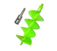 WERHE® Profi en Acier solide, foret de terre pour perceuse 300 mm à double tige extrêmement robuste avec adaptateur SDS Plus - foret de pieu foret de puits pointe de foret précise.