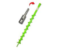 WERHE set de tarière Ø50mm 80cm de long avec adaptateur SDS Plus - Acier robuste avec lames en carbure pour construction de clôtures et travaux de jardinage - Compatible avec les perceuses standard