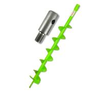 WERHE Tarière 100 mm avec adaptateur M14 - Foret à piquet robuste pour perceuses - Pointe de perçage précise pour jardin et puits - Durable pour professionnels et bricoleurs