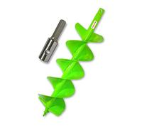 WERHE Tarière 200 mm avec adaptateur Hex - Tarière pour poteaux, tarière de puits double spirale carbure - Pointe de perçage précise pour travaux au sol, robuste et durable