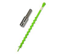 WERHE Tarière 40 mm avec adaptateur hexagonal - Foret hélicoïdal robuste pour piquets et puits - Pointe de perçage précise pour le jardin et la construction