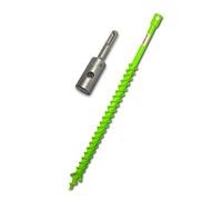 WERHE Tarière à double hélice 40 mm avec adaptateur SDS Plus - Foret à piquet robuste pour la pose de clôtures et la plantation d’arbres - Jardinage précis