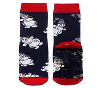 Weri Spezials Chaussettes antidérapantes pour bébé et enfant en ABS Frotee pour garçons et filles - Joyeux Noël ! Disponible en différents motifs et couleurs, Marine, 19/22
