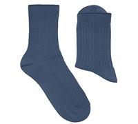 Weri Spezials Chaussettes décontractées pour homme - En coton côtelé - Plusieurs couleurs naturelles - Bleu - 39-42