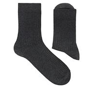Weri Spezials Chaussettes décontractées pour homme - En coton côtelé - Plusieurs couleurs naturelles - Gris - 43-46