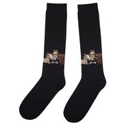 Weri Spezials Chaussettes d'équitation en coton pour femme et fille avec motif chevaux, 3 poney noir, 39-42