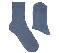 Weri Spezials Chaussettes pour homme Casual Business Funny en coton côtelé dans 10 couleurs naturelles - Bleu - 39-42