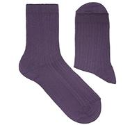 Weri Spezials Chaussettes pour homme Casual Business Funny en coton côtelé dans 10 couleurs naturelles - Violet - 39-42