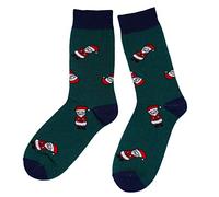 Weri Spezials Hommes Chaussettes: Joyeux Pere Noel! in vert 43-46