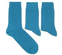 WERI SPEZIALS Lot de 3 paires de chaussettes pour homme en coton uni - Style business décontracté basique pour tous les jours - Disponibles dans de nombreuses couleurs unies, bleu, 43-46