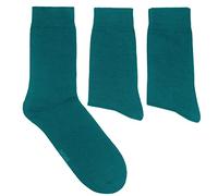 WERI SPEZIALS Lot de 3 paires de chaussettes pour homme en coton uni - Style business décontracté basique pour tous les jours - Disponibles dans de nombreuses couleurs unies, pétrole, 39-42