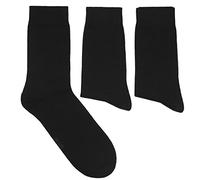 WERI SPEZIALS Lot de 3 paires de chaussettes pour homme en coton uni - Style business décontracté basique pour tous les jours - Disponibles dans de nombreuses couleurs unies, Noir , 39-42