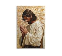 WERIDMV Poster décoratif sur toile représentant Jésus priant - Décoration murale moderne pour chambre à coucher - 20 x 30 cm