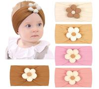 WERIGONI 5PCS Bandeau Élastique Bébé Fille Bandeau Cheveux Fille Bandeau Bebe Fille Adapté aux Nouveau-nés, Tout-Petits, Bandeau Cheveux Bébé