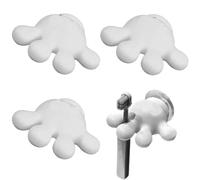 WERIGONI Lot de 4 porte-brosses à dents, Crochet à Ventouse Suspendu à la Main avec Tampon Adhésif, Porte Rasoir Douche Accessoires de Salle de Bain Polyvalents