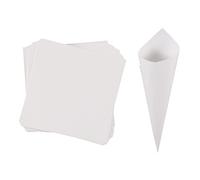 Weriirew Cônes à confettis en Papier Kraft pour Mariage, 30 pièces, Support pour cônes à confettis, Petit Bouquet, Bonbons et chocolats, Blanc