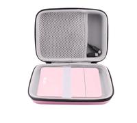 WERJIA Étui de transport rigide compatible avec imprimante photo Nelko, PP01/PP03, mini imprimante portable couleur, poche en maille pour câble, papier photo (rose)