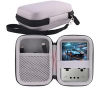 WERJIA Étui de transport rigide compatible avec marteau à brique/console de jeu portable Trimui Brick rétro, poche en maille pour câble, carte SD (gris)