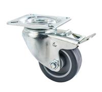 WERKA PRO - 06104 Roulette avec frein pivotante d 50mm, Argent | Caoutchouc, acier, souple, stable, usage atelier, qualité professionnelle, finition soignée, montage simple