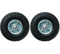 WERKA PRO - 10344 - Roue gonflable 10" - Jante en métal - D : 260 x 85 - Alésage 20 mm - Moyeu 74 mm - Idéal pour diable, chariot (Lot de 2)