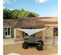 WERKA PRO - 11116 - Toile d'Ombrage Ajourée - 160 g/m2 - En Polyester - Triangulaire - 3,6 x 3,6 x 3,6 m - Crème - Pour Balcon, terrasse et Jardin