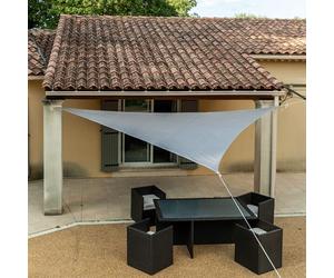 WERKA PRO - 11121 - Toile d'Ombrage Ajourée - 160 g/m2 - En Polyester - Triangulaire - 3,6 x 3,6 x 3,6 m - Taupe - Pour Balcon, terrasse et Jardin