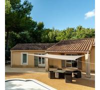 WERKA PRO - 11125 - Toile d'Ombrage Ajourée - 160 g/m2 - En Polyester - Rectangulaire - 4 x 5 m - Taupe - Balcon, terrasse et Jardin