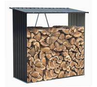 WERKA PRO Abri Range Bûches Métal Acier Galvanisé 1,57 m 17,8 kg Anthracite | Bois, installation facile, grande capacité, usage jardin et extérieur, clôture, taille 1,64 x 0,83 H 1,57 m