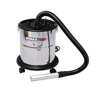 WERKA PRO Aspirateur Avaleur de Cendres 1200W Buse Aluminium 23cm 20 l 1m | Plastique, bois, robuste, cuve métal 20, tuyau 1m, 3 roulettes pivotantes, câble 3,5m, filtre inclus