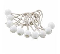 WERKA PRO Attache Rapide pour bâche Lot de 10 Blanc | Polyvalent, durable, stable, usage jardin et piscine, extérieur, système élastique avec boule, tendu 25 cm, Ø4 mm