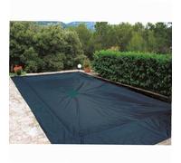 WERKA PRO Bâche de Protection 240g/m² pour Piscine Rectangulaire 6 x 10 m - Polyéthylène Tressé - Traitement Anti-UV 3% - Œillets Tous Les 50 cm - Filet Central d'Écoulement - Couleur Gris