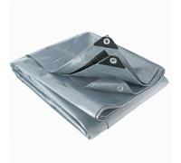 WERKA PRO Bâche Multifonctions Grise et Noire 200 g/m² - Protection Extérieure pour Bois, Véhicules et Matériel - 6 x 10 m - Traitée Anti UV - Œillets Renforcés
