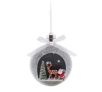 WERKA PRO Boule Renne Lumineuse Multicolore avec Éclairage LED, Décoration de Noël Élégante et Féérique, Installation Facile, Parfaite pour Intérieur, Taille Unique, Blanc Pailleté