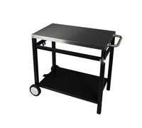 WERKA PRO Chariot Plancha - Acier Inoxydable Surface de Travail 85 x 50 cm - Rangement Étagère Inférieure - roulettes Mobiles