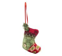 WERKA PRO Chaussette de Noël à Suspendre - Feutrine Douce et Durable - Attache en Feutre Rouge - Décoration Intérieure - 8 x 10 cm - Rouge/Vert - Élément Authentique pour Cheminées et Sapins