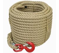 WERKA PRO Corde à Poulie avec Crochet Tressé Résistance 3 Tonnes Ø20mm 30m | Polypropylène, durable, usage extérieur et intérieur, bricolage, longueur 30m, stockage sec requis