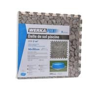 Dalle pour piscine imprimé galet 50x50cm 1cm épaisseur 8 pièces WERKA PRO