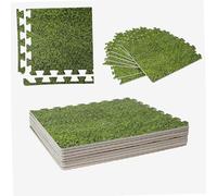 WERKA PRO Dalle pour Piscine Imprimé Gazon - 50 x 50 cm - Épaisseur 1 cm - Lot de 8 Pièces - Surface Lisse et Propre - Intégr