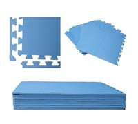 WERKA PRO Dalles de Piscine Bleues 50x50cm - Lot de 8 Dalles Antidérapantes, Installation Facile, Surface Lisse et Esthétique, Idéales pour Jardin et Spa Gonflable - Couleur Bleue