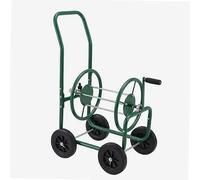 WERKA PRO Dévidoir Métal sur Roues pour Tuyau d'Arrosage 60 m Vert