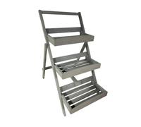 WERKA PRO Étagère de Jardin en Bois Pliable 66,5 x 50,2 x 79,5 cm Gris | Usage jardin et balcon, extérieur, bois de sapin, exposition de plantes, fleurs, taille 66,5 x 50,2 x 79,5 cm