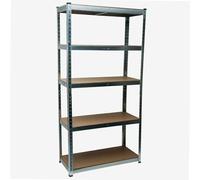 WERKA PRO Étagère modulable spéciale charge lourde avec 5 plateaux en acier galvanisé et bois MDF, capacité de 875 kg, idéale pour garage ou atelier, dimensions 180x90x40 cm, couleur gris.