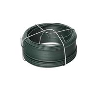 WERKA PRO Fil de Fer plastifié Vert avec Support, 50 m, Section 0,8 x 1,2 mm, résistant et Facile à Utiliser, Parfait pour des projets extérieurs comme la Fixation ou la création de clôtures
