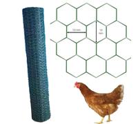 WERKA PRO Grillage Plastifié Mailles Hexagonales 13 mm 0,5 x 25m Vert n°2 | Acier galvanisé, polyvalent, robuste, durable, usage jardin, pour poulaillers, volières, enclos, fil Ø 0,7 mm, rouleau