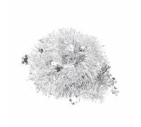 WERKA PRO Guirlande de Sapin Flocon Ø 5cm - 2 Mètres - Argent - PVC et Fil de Fer - Décoration de Noël Intérieur/Extérieur - Flocons en 4 Coloris Disponibles