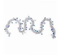 WERKA PRO Guirlande de Sapin Flocon Ø 5cm - 2 Mètres - Bleu - PVC et Fil de Fer - Décoration de Noël Intérieur/Extérieur - Flocons en 4 Coloris Disponibles